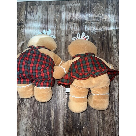 Gingerbread Friends Plush Pair Boy & Girl 13" Gibson Greetings 1994 lot of 3 - Picture 5 of 6
